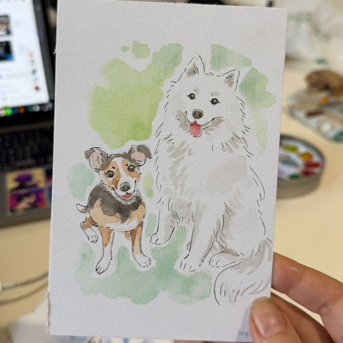 Portrait aquarelle sur-mesure